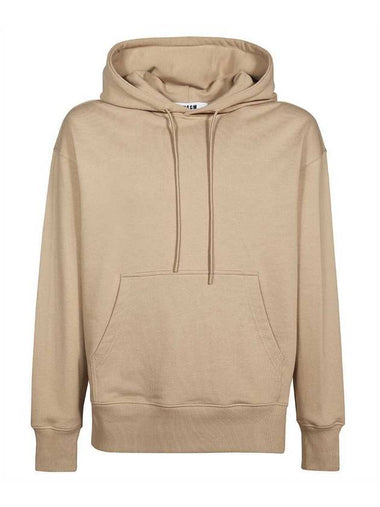 Back Logo Kangaroo Pocket Hoodie Beige - MSGM - BALAAN 1