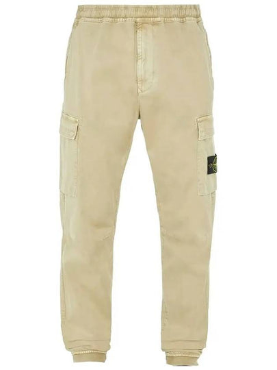 Men's Wappen Patch Straight Pants Beige - STONE ISLAND - BALAAN 2