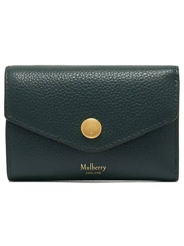 Folded Grain Leather Multi Card Wallet Green - MULBERRY - BALAAN 3