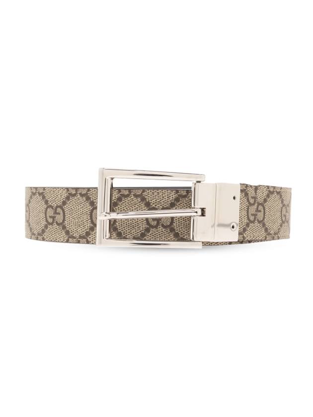 Rectangular Buckle Reversible Leather Belt Beige Brown - GUCCI - BALAAN 2