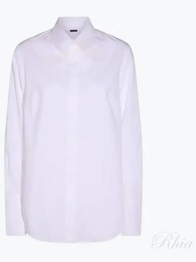 Embroidery Logo Detail Cotton Blouse White - PATOU - BALAAN 2