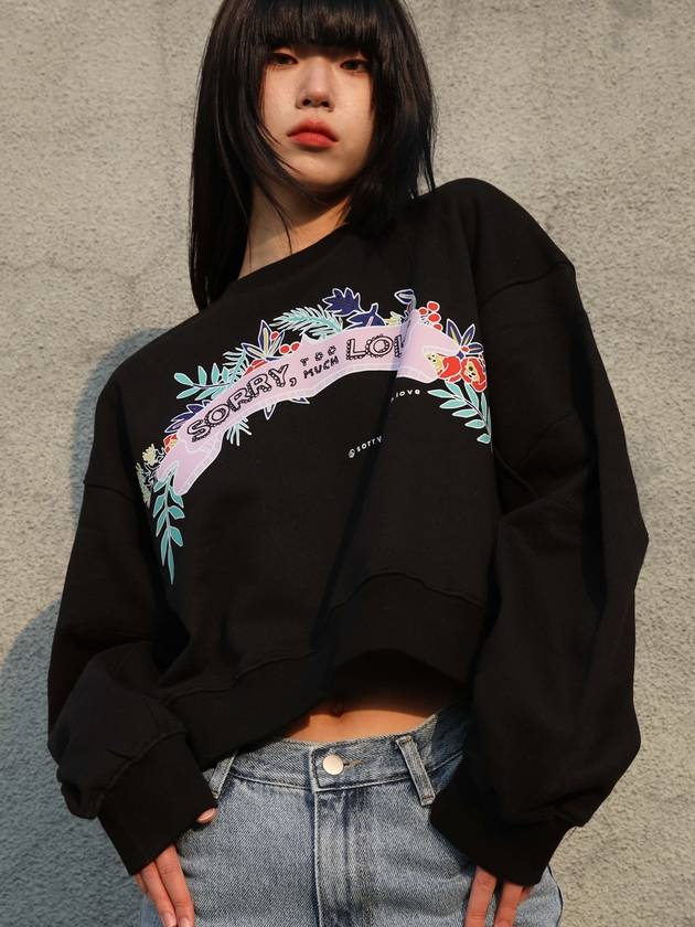 Sorry Love Party Cocoon Sweatshirt Black - SORRY TOO MUCH LOVE - BALAAN 2