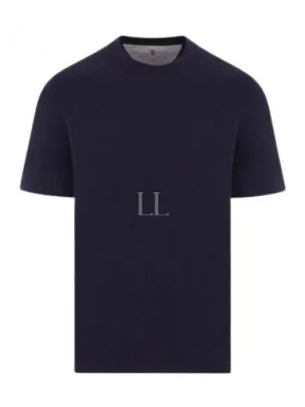 Crew Neck Short Sleeve T-Shirt Navy - BRUNELLO CUCINELLI - BALAAN 2