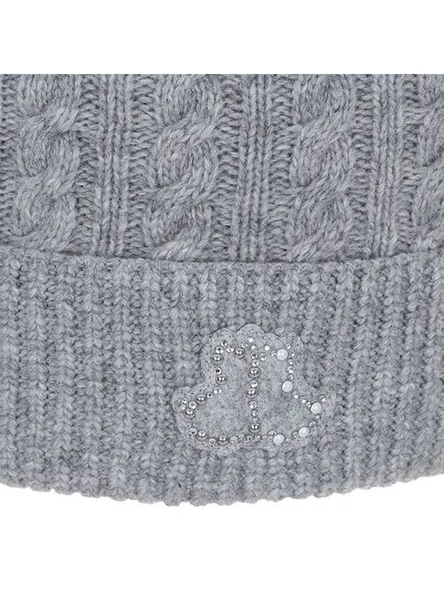 Women s Cashmere Knit Beanie 8504LXAK GREY - BLACK&WHITE - BALAAN 4