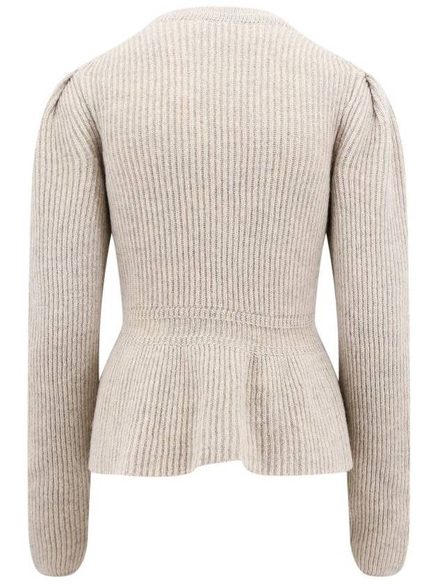 Wool Ribbed Knit Top Chalk - LEMAIRE - BALAAN 3