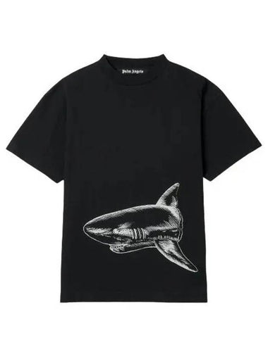 Broken Shark Classic Short Sleeve T Shirt Black Off White - PALM ANGELS - BALAAN 1