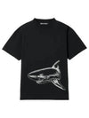 Men's Broken Shark Short Sleeve T-Shirt Black - PALM ANGELS - BALAAN 2