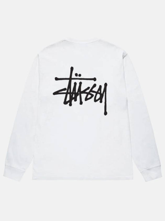 Basic long sleeve t shirt 2024 24F1995000 white - STUSSY - BALAAN 1