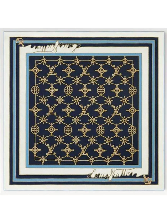 LV Cordage Square 90 Scarf Navy - LOUIS VUITTON - BALAAN 1