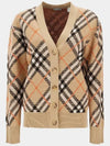 Check Wool Blend Cardigan Beige - BURBERRY - BALAAN 2