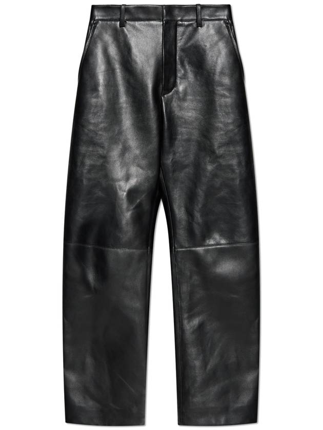 Round leather straight pants black - BOTTEGA VENETA - BALAAN 2