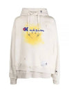 MAISON 23 A10HD561 WHITE graphic print hoodie - MIHARA YASUHIRO - BALAAN 2