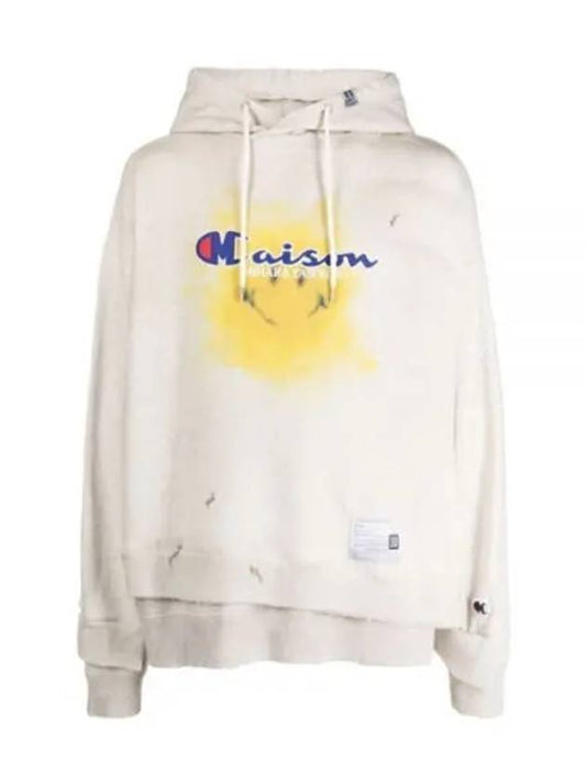 MAISON 23 A10HD561 WHITE graphic print hoodie - MIHARA YASUHIRO - BALAAN 2