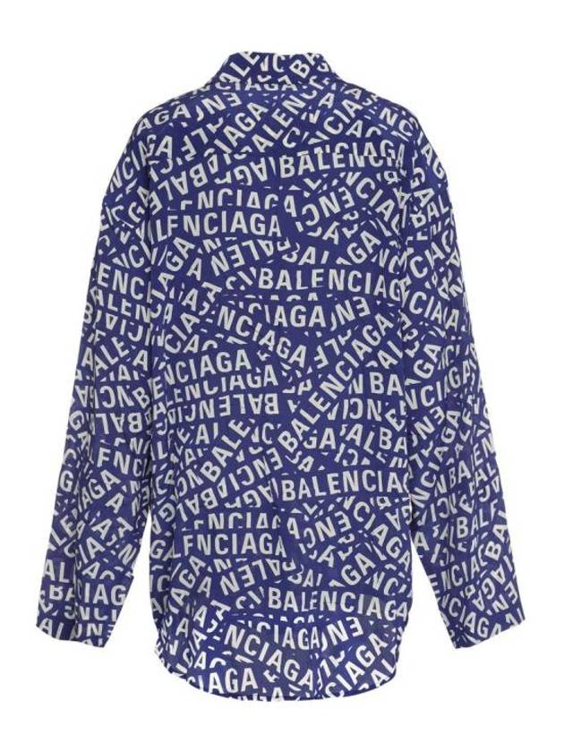 All Over Logo Shirt Blue - BALENCIAGA - BALAAN 3