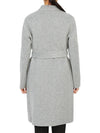 Women's Double Face Wrap Wool Single Coat Grey - THEORY - BALAAN 6