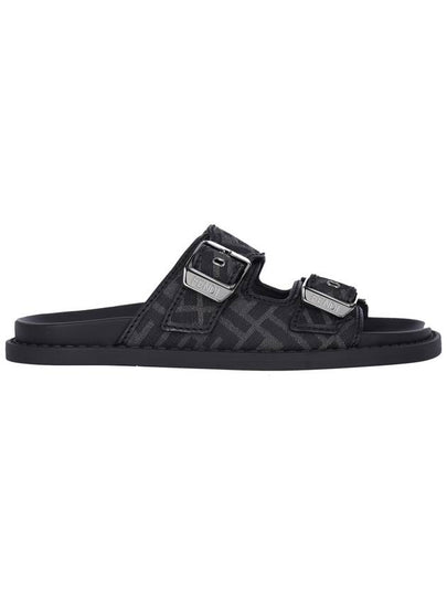 Men's Peel Jacquard Fabric Sandals Black - FENDI - BALAAN 2