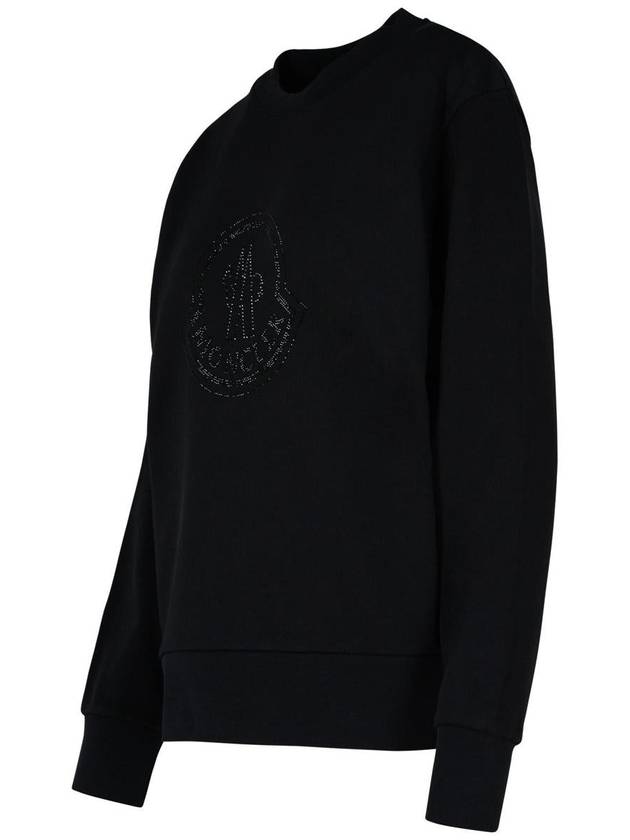 Crystal Logo Sweatshirt Black - MONCLER - BALAAN 3