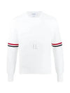 Men's Milan Stitch Armband Crew Neck Knit Top White - THOM BROWNE - BALAAN 2