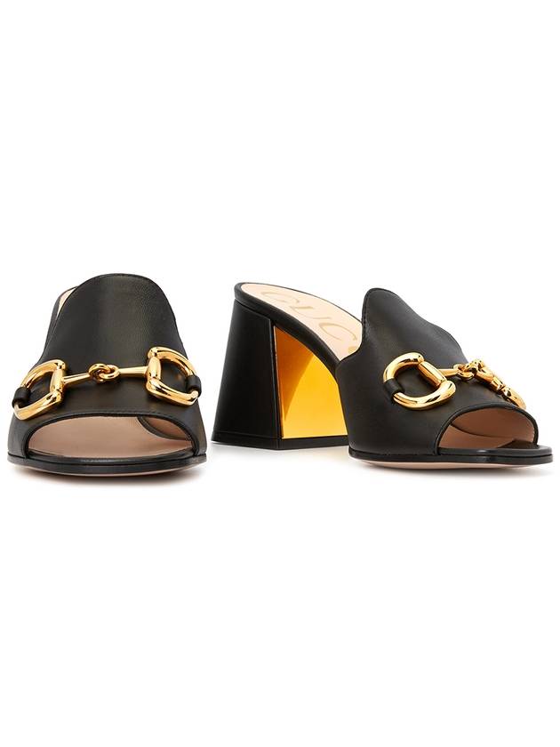 Women's Horsebit Slide Sandals Black - GUCCI - BALAAN 4