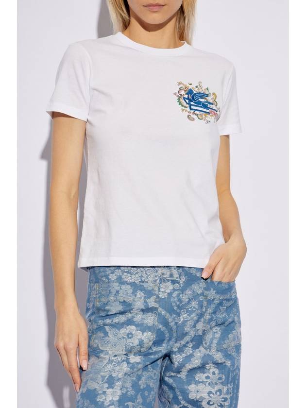 Etro T-shirt With Embroidered Logo, Women's, White - ETRO - BALAAN 3