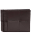 Cassette Money Clip Card Wallet Brown - BOTTEGA VENETA - BALAAN 3