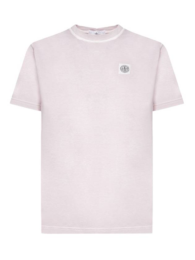 Stone Logo Short Sleeve T-Shirt Indie Pink - STONE ISLAND - BALAAN.