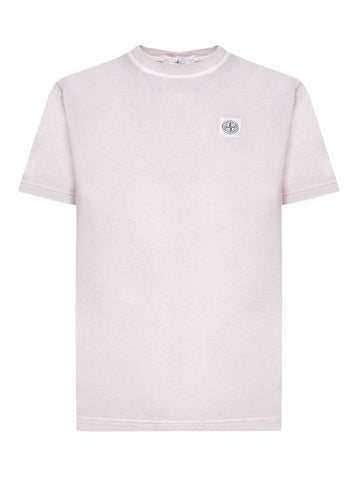 Men's Logo Short Sleeve T-Shirt Indie Pink - STONE ISLAND - BALAAN 1