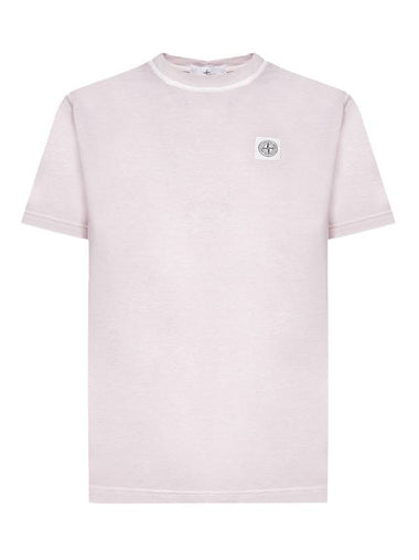 Men's Logo Short Sleeve T-Shirt Indie Pink - STONE ISLAND - BALAAN 1