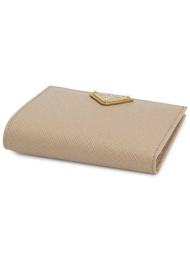 Small Saffiano Half Wallet Beige - PRADA - BALAAN 4