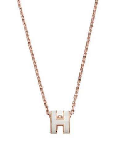 Mini Pop H Pendant Rose Gold & Blanc - HERMES - BALAAN 1