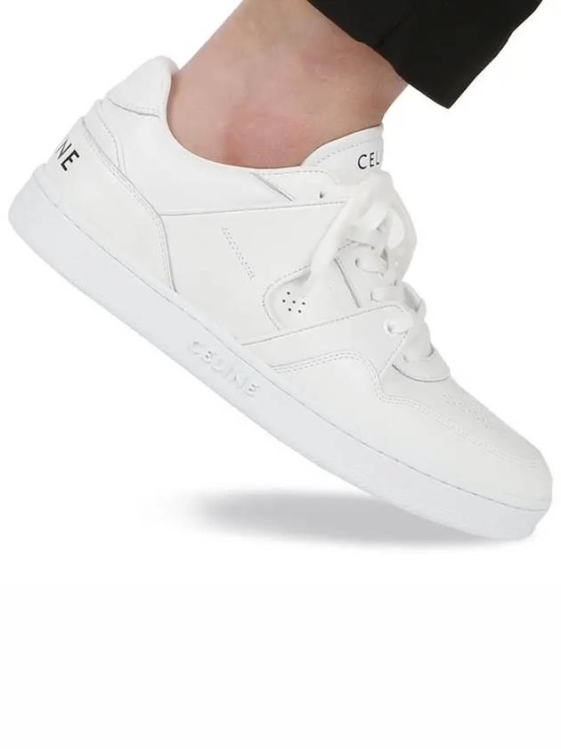 Men's Lace Up Calfskin Low-Top Sneakers Optic White - CELINE - BALAAN 2