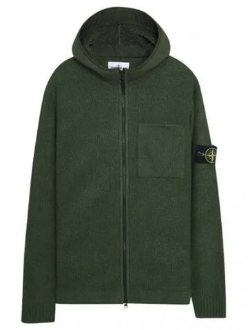 Heavy Cotton Fleece Knit Zip up Hooded Cardigan Men - STONE ISLAND - BALAAN 1