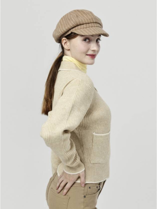 Doyou Know MC Women s Piping Color Scheme Shirt Collar Beige Thick Cardigan DO6242KT20 1 - DOYOUKNOWMC GOLF WEAR - BALAAN 4