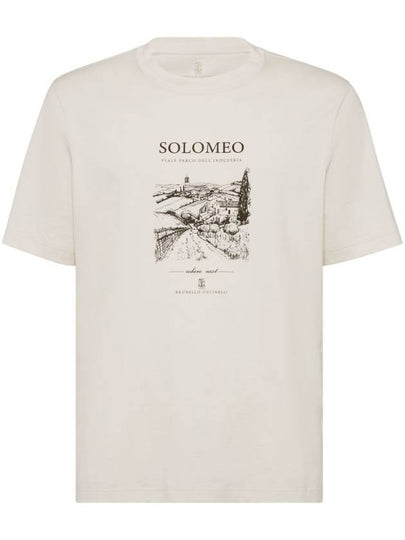 Solomeo Print Short Sleeve T-Shirt White - BRUNELLO CUCINELLI - BALAAN 2