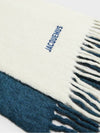 L'echarpe Moisson Embroidered Logo Alpaca Wool Muffler Navy - JACQUEMUS - BALAAN 8