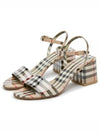 Vintage Check Leather Sandal Heels Beige - BURBERRY - BALAAN 2