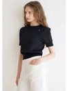 Shoulder point knit top black - ILROZE - BALAAN 1