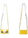 Monster Leather Shoulder Bag Yellow - FENDI - BALAAN 4