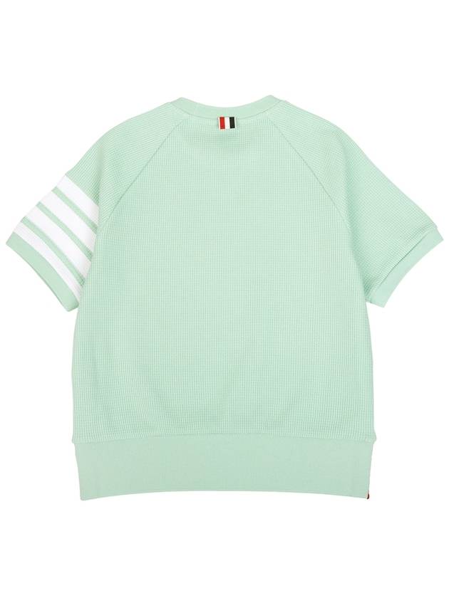 Women's Waffle 4 Bar Raglan Short Sleeve T-Shirt Light Green - THOM BROWNE - BALAAN 3