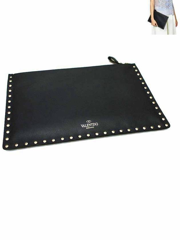 Rockstud medium clutch bag LW2P0269 BLACK - VALENTINO - BALAAN 6