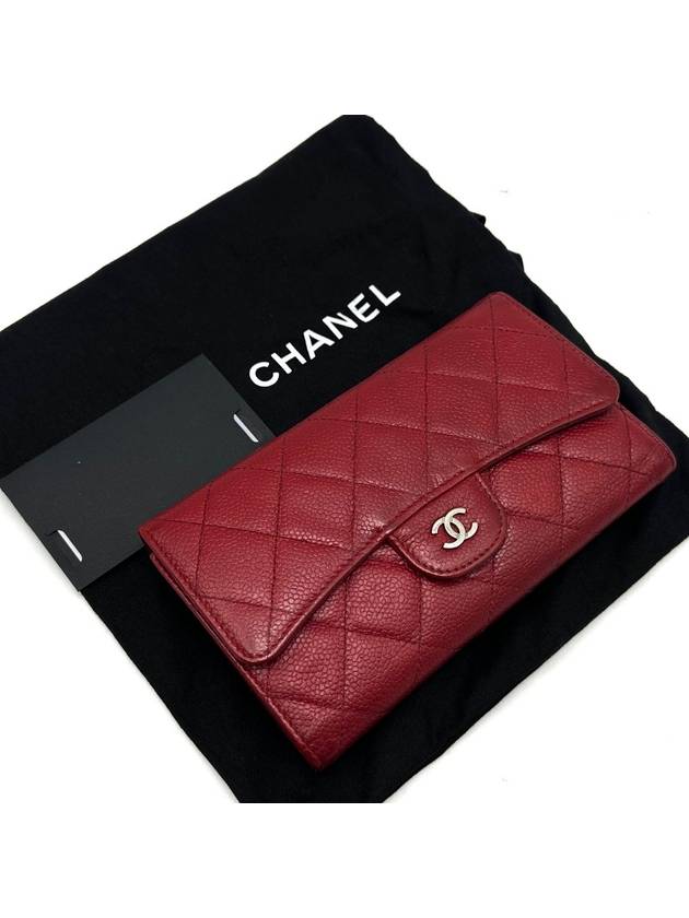 Classic caviar silver flap long wallet - CHANEL - BALAAN 1