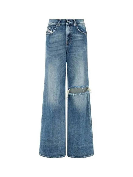 Women s Destroyed Slim Fit Flare Jeans 1978 D AKEMI Blue - DIESEL - BALAAN 1