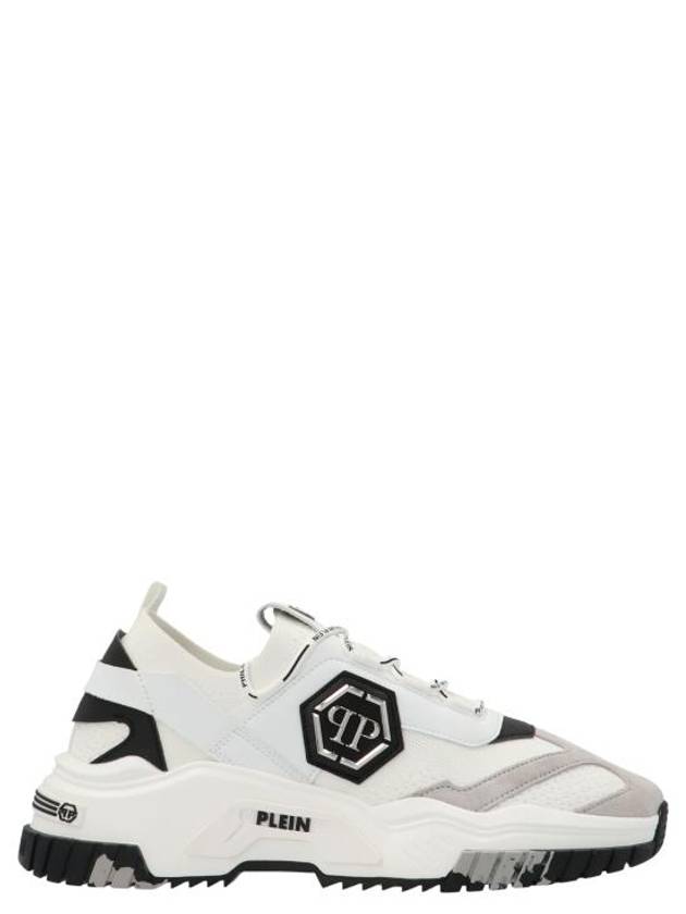 Logo Thick Soled Low Top Sneakers White - PHILIPP PLEIN - BALAAN 1