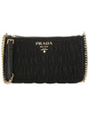 Pocono Goffre Chain Shoulder Bag Black Gold - PRADA - BALAAN 1