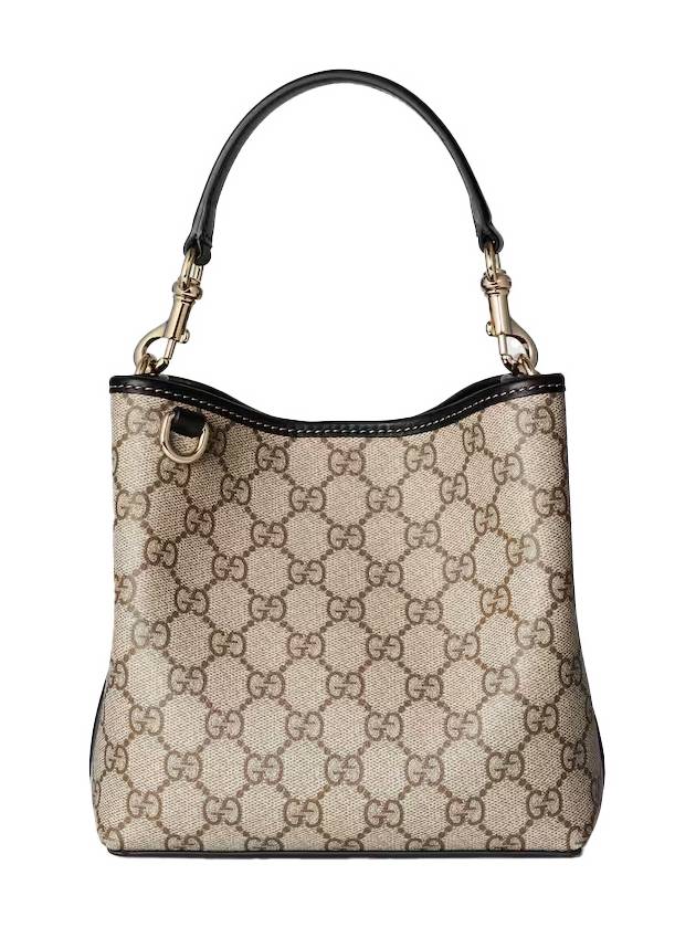 Beige dark brown GG emblem mini bucket bag 815118FAD6L9741 - GUCCI - BALAAN 1