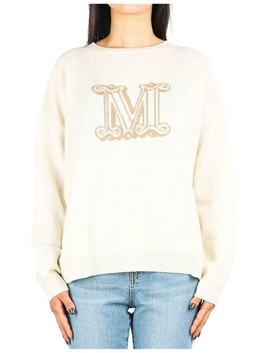 Edo Monogram Cashmere Knit Top Ivory - MAX MARA - BALAAN 2