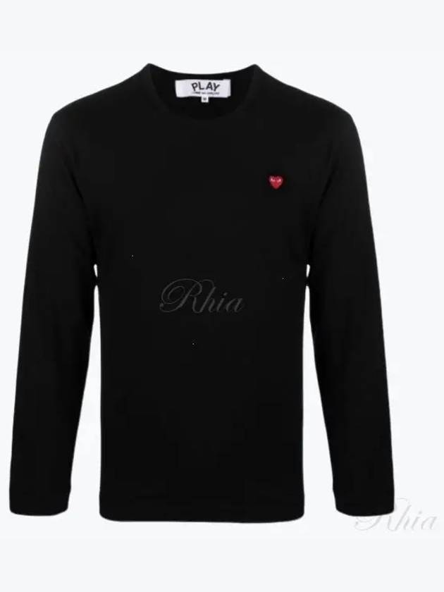 P1T308 1 Play Red Heart Waffen Men s Long Sleeve T Shirt - COMME DES GARCONS - BALAAN 1