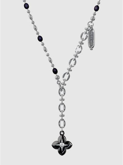 Gothic Flower Star Drop Necklace Silver - MUSEE.ART - BALAAN 2