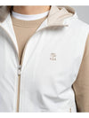 Drawstring Hooded Zipper Vest White - BRUNELLO CUCINELLI - BALAAN 4