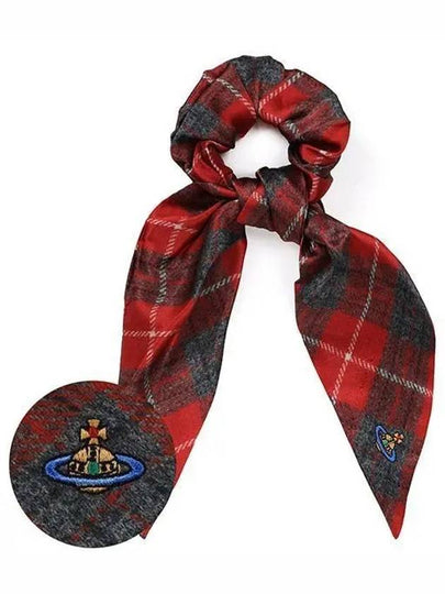 Women's Tartan Check Silk Scrunchy Red - VIVIENNE WESTWOOD - BALAAN 2